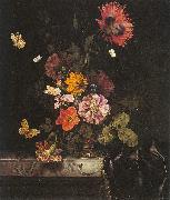 Lachtropius, Nicolaes Flowers in a Gold Vase France oil painting reproduction